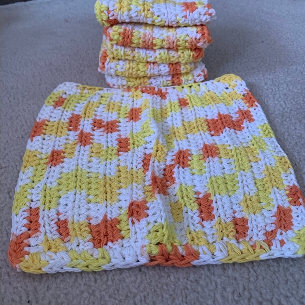 Colorful Knit Dishcloth Set
